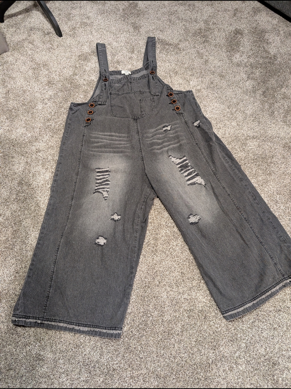 easel Gray Denim Overalls - Picture 8 of 8